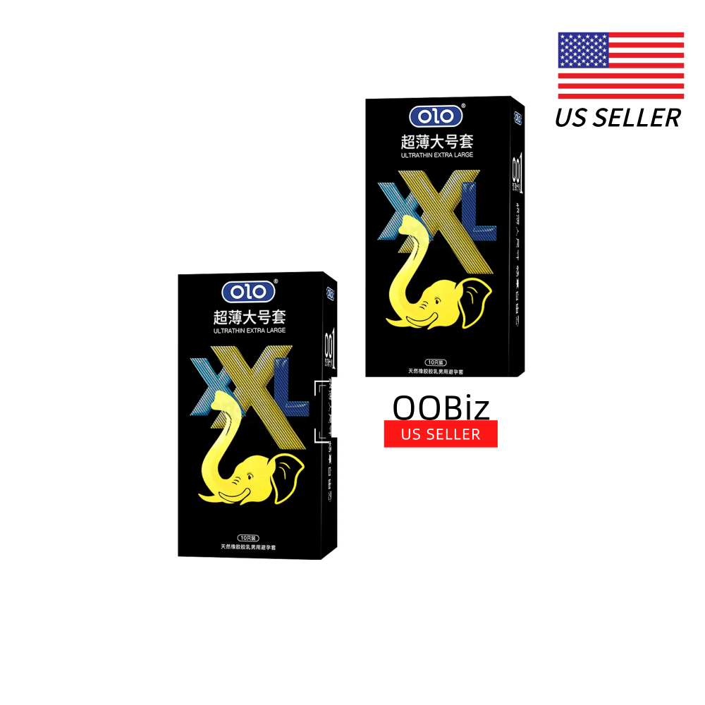 OLO Condoms XXL Extra Large Size - 10 Pack - Ultra Thin Lubricated- US Seller