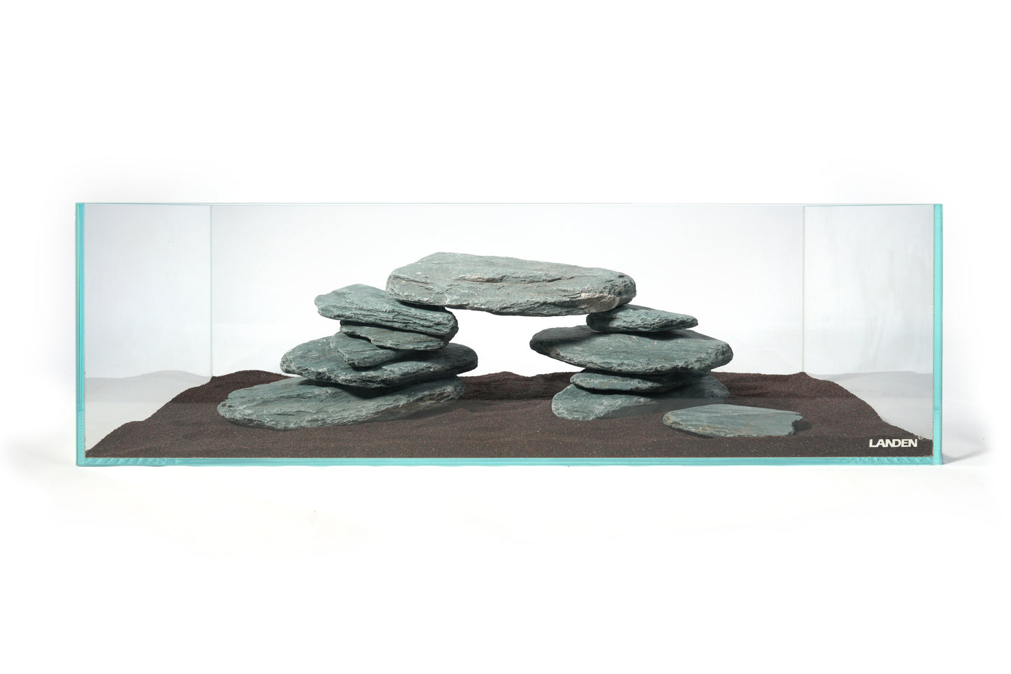 LANDEN River Slate Stone Natural Rocks for Aquariums(18lbs,3-9 in) 13pcs