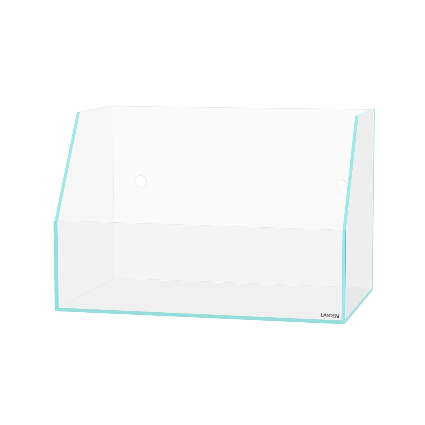 LANDEN Paludarium Tank Low Iron Rimless Tank Aquascape of Semi-Aquatic Habitat W17.7''D(5.9''-11.8'') H(7''-10.6'')