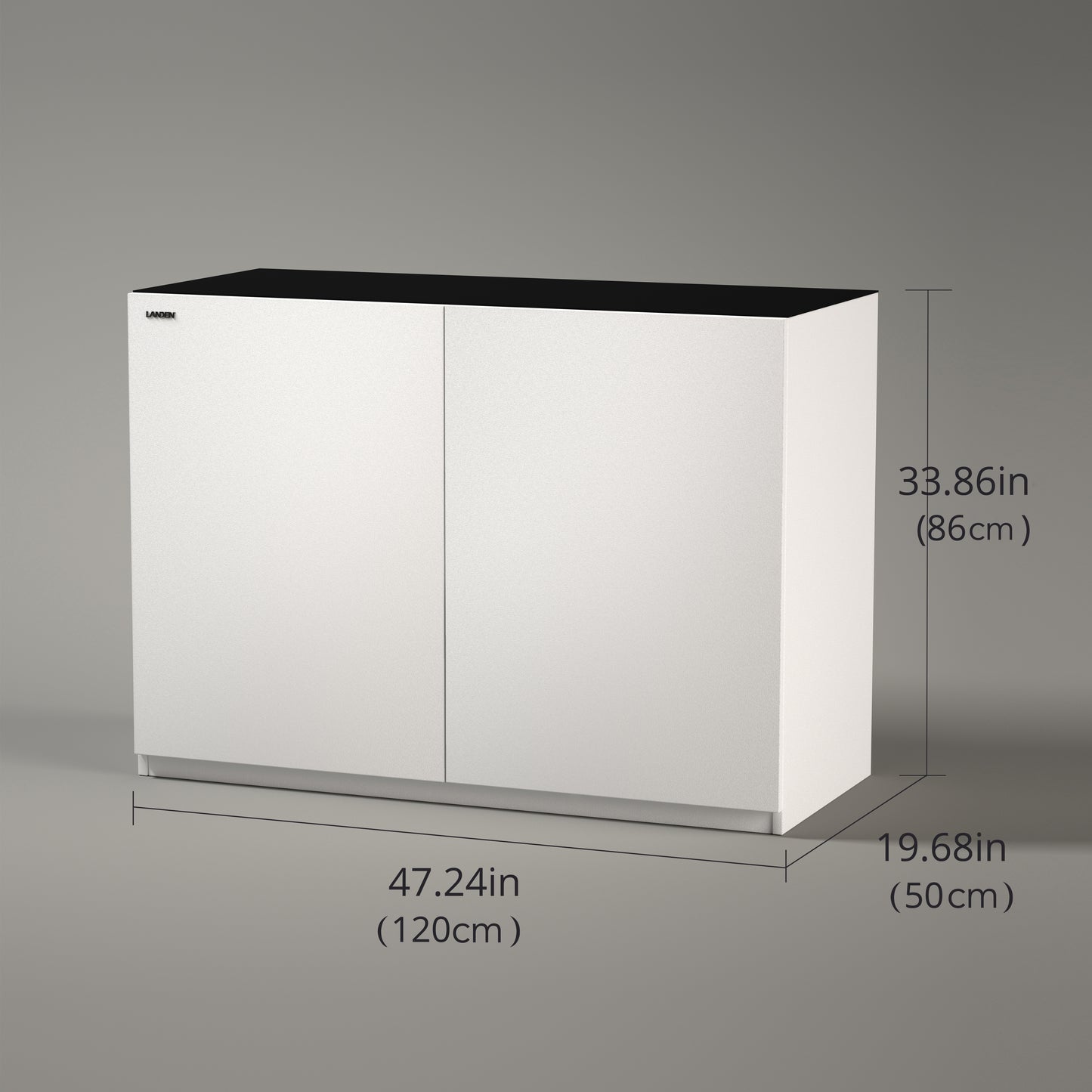 LANDEN Aquarium White Wooden Stand and Cabinet for 72.2 Gal Tank, W47.2xD19.7xH33.9in(120x50x86 cm),Wooden Matte White Painted(Stand Only)