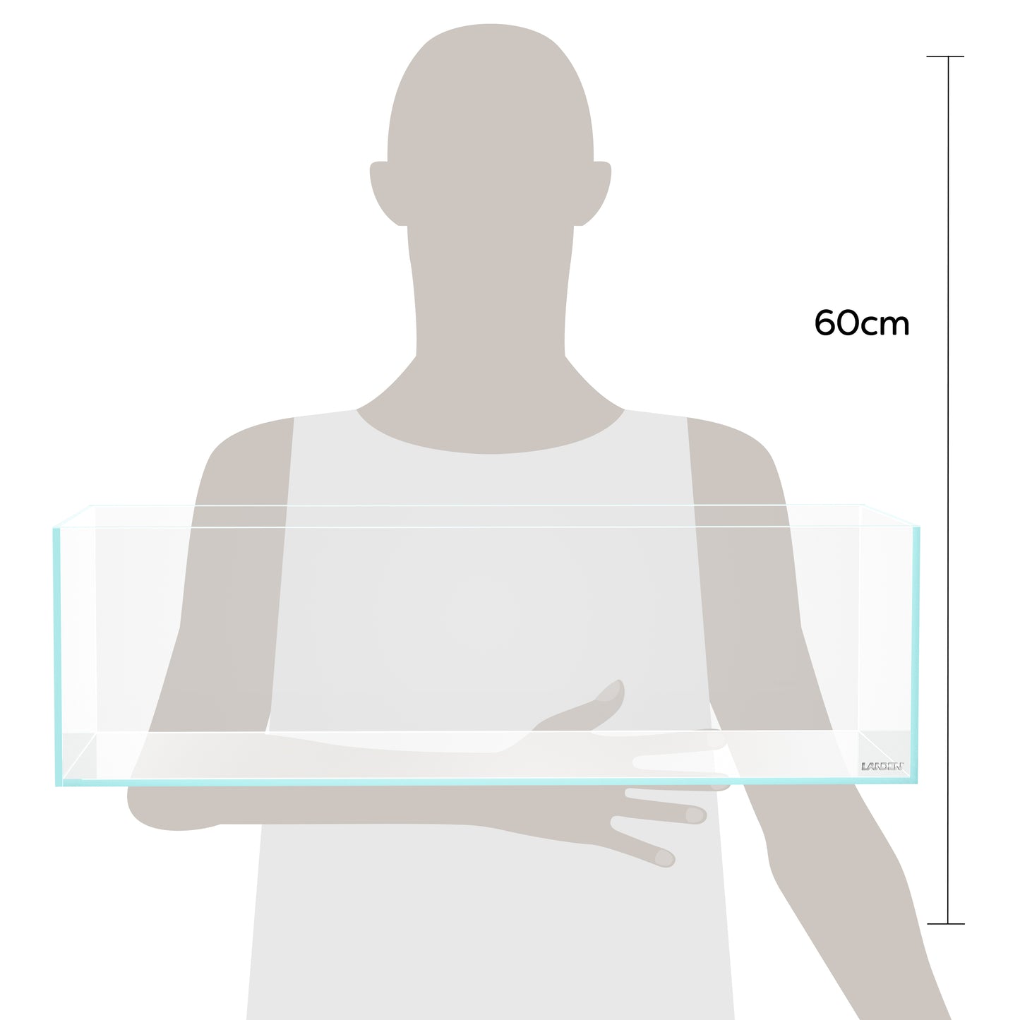 LANEDN 60S 7.9 Gal Shallow Aquarium Tank