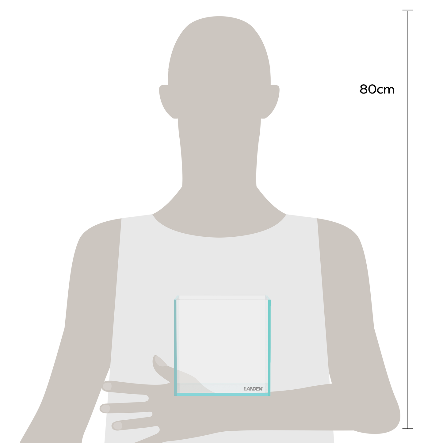 LANDEN 15C 0.8 Gallon Cube Aquarium Tank,W5.9×D5.9×H5.9 in(15x15x15cm) 4mm Thickness