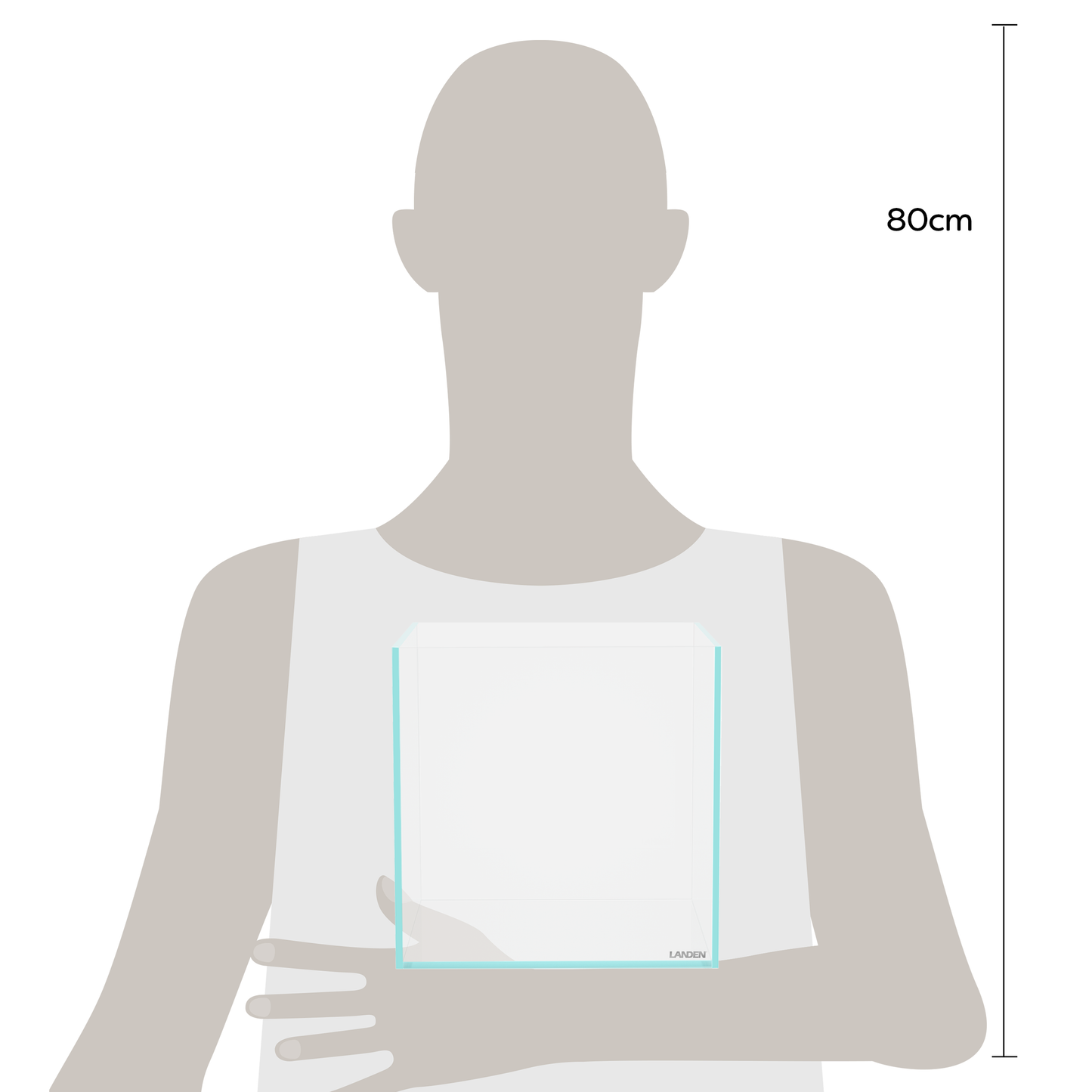 LANDEN 25C 3.7 Gallon Cube Aquarium Tank