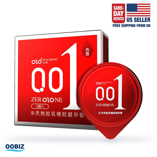 OLO 001 Red retail box, 3 condoms