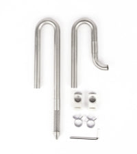 LANDEN 304 Stainless Steel Lily Pipes with Clamps for Rimless Glass Aquarium, Inflow and Outflow Set (Pipe Diameter 12mm/16mm)