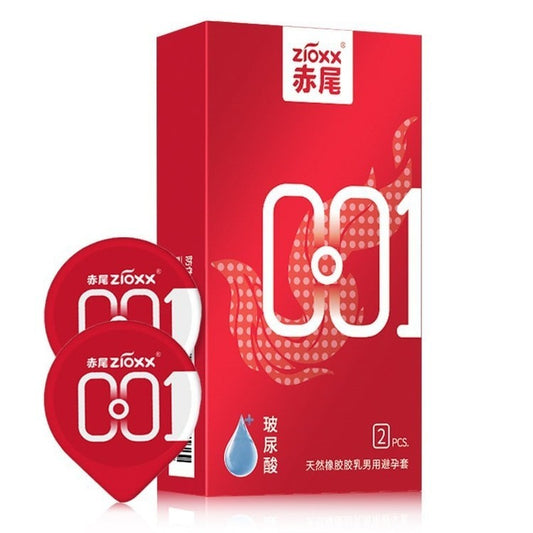 Redtail 001 Chiwei Condoms 0.01mm Ultra Thin 2PCS Hyaluronic Acid Lubricated