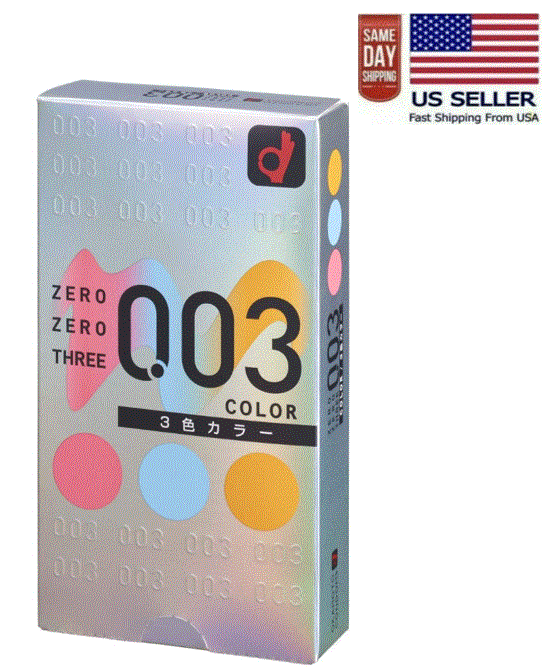 OKAMOTO 003 Condom 3-Colors 0.03mm Latex Assortment 12pcs (US Seller)