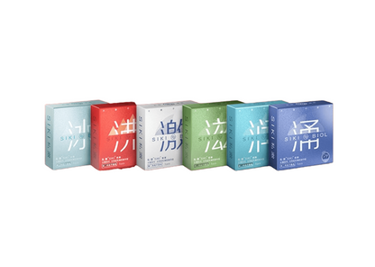 Six SIKI 003 retail boxes in a row
