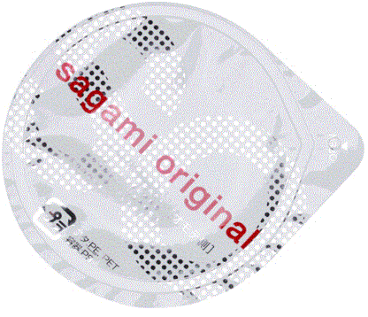 Sagami Original round condom wrapper