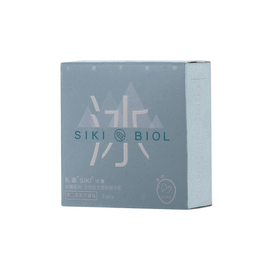 SIKI 003 light blue retail box, 3 condoms