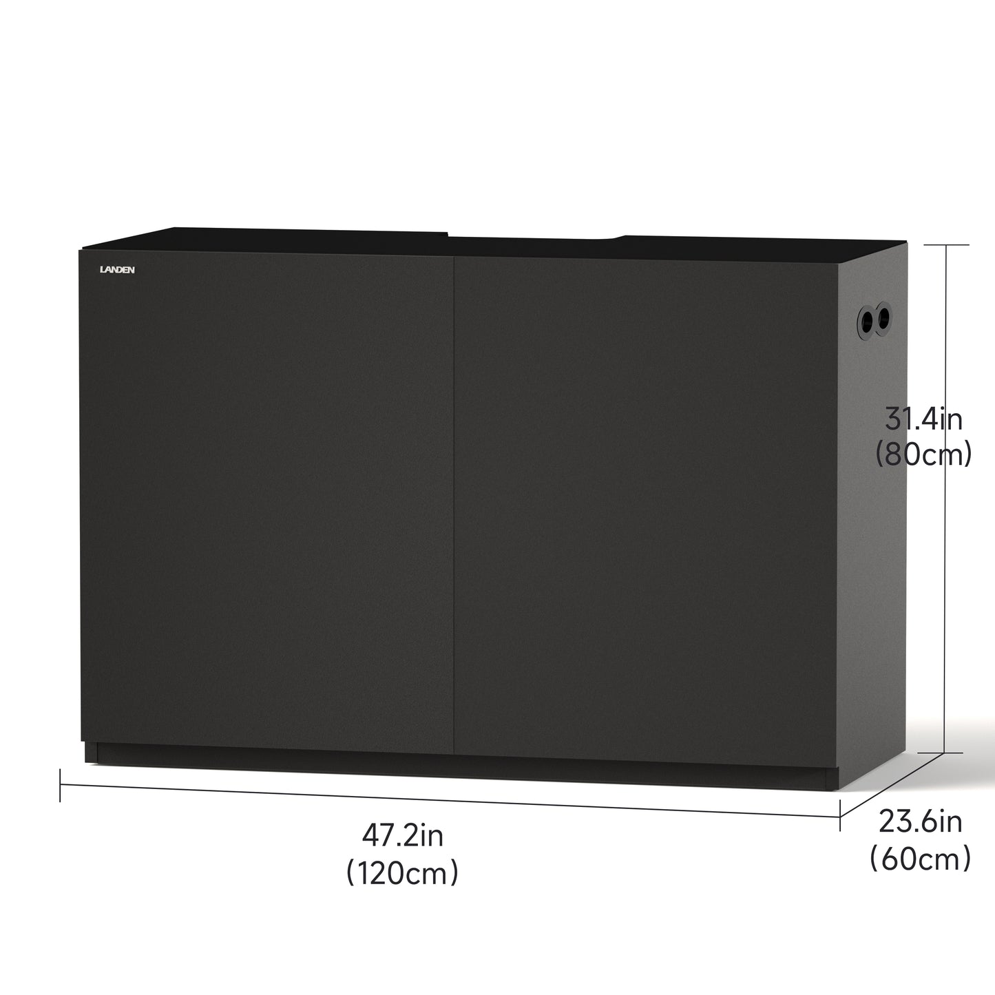 LANDEN Aquarium Stand and Cabinet, for 80Gal Tank, Matte Black Painted(Stand Only) W47.24xD23.62xH31.5 in(120x60x80cm)