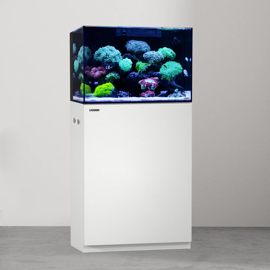 LANDEN Aquarium Wooden Stand and Cabinet for 30 gallon, W23.6xD17.7xH33.5in(60X45X80cm), Matte White Painted (Stand Only)