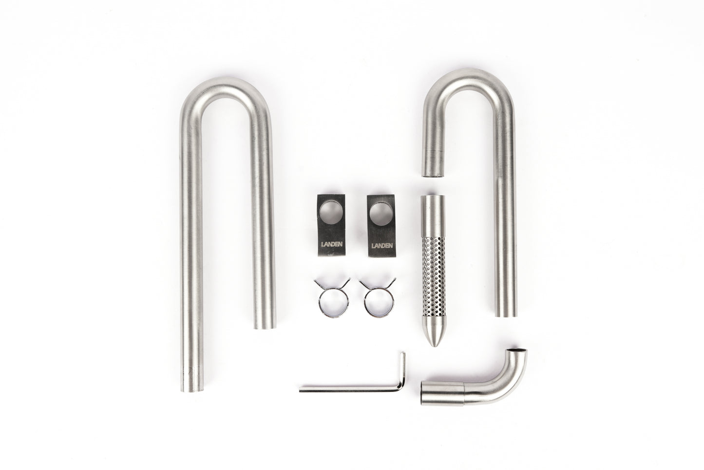 LANDEN 304 Stainless Steel Lily Pipes with Clamps for Rimless Glass Aquarium, Inflow and Outflow Set (Pipe Diameter 12mm/16mm)