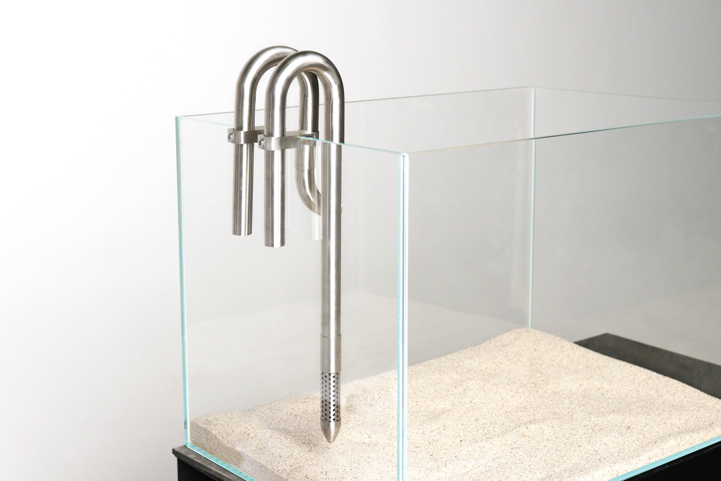 LANDEN 304 Stainless Steel Lily Pipes with Clamps for Rimless Glass Aquarium, Inflow and Outflow Set (Pipe Diameter 16mm)