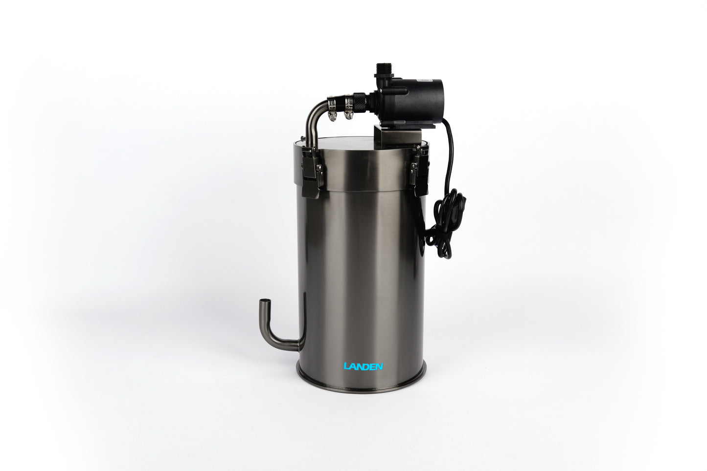 LANDEN PURA 600 External Canister Filter for Aquarium System, Stainless Steel Aquarium Canister with Water Pump