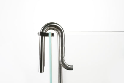 LANDEN 304 Stainless Steel Lily Pipes with Clamps for Rimless Glass Aquarium, Inflow and Outflow Set (Pipe Diameter 12mm/16mm)