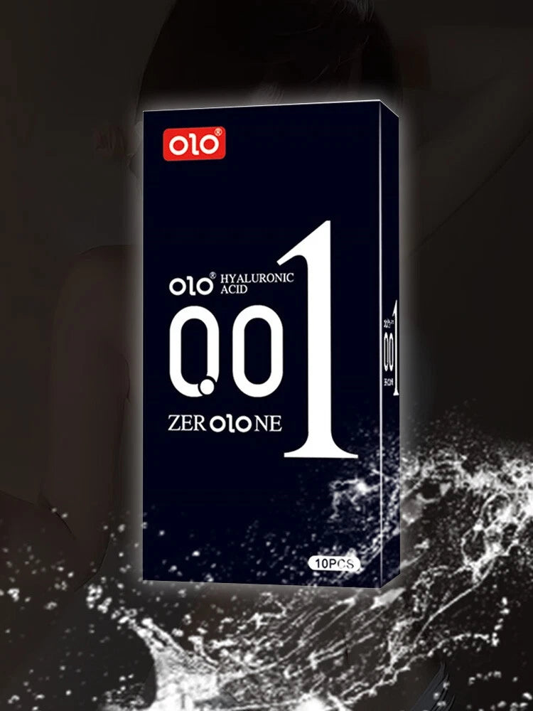 OLO Condoms 10pcs 001 Ultra Thin Condoms Hyaluronic Acid Lubrication Latex Free Feeling