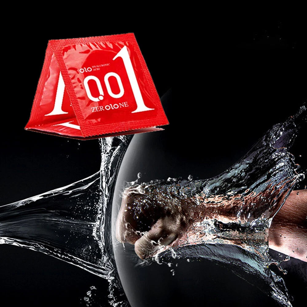 OLO Condoms 10pcs 001 Ultra Thin Condoms Hyaluronic Acid Lubrication Latex Free Feeling