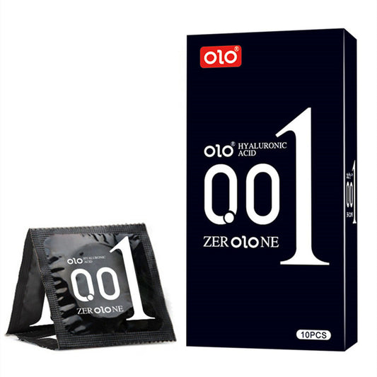 OLO Condoms 10pcs 001 Ultra Thin Condoms Hyaluronic Acid Lubrication Latex Free Feeling