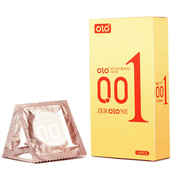 OLO Condoms 10pcs 001 Ultra Thin Condoms Hyaluronic Acid Lubrication Latex Free Feeling