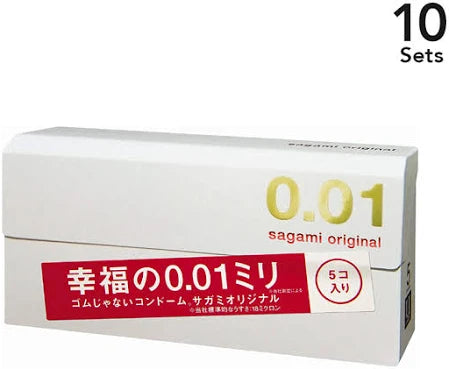 Sagami 001 Condoms Original 001 5pcs Ultra Thin 0.01 mm (10 BOXES) - US Seller