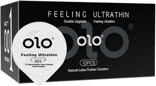 OLO Condom ultra thin and durable hyaluronic acid condoms 10PCS-US Seller
