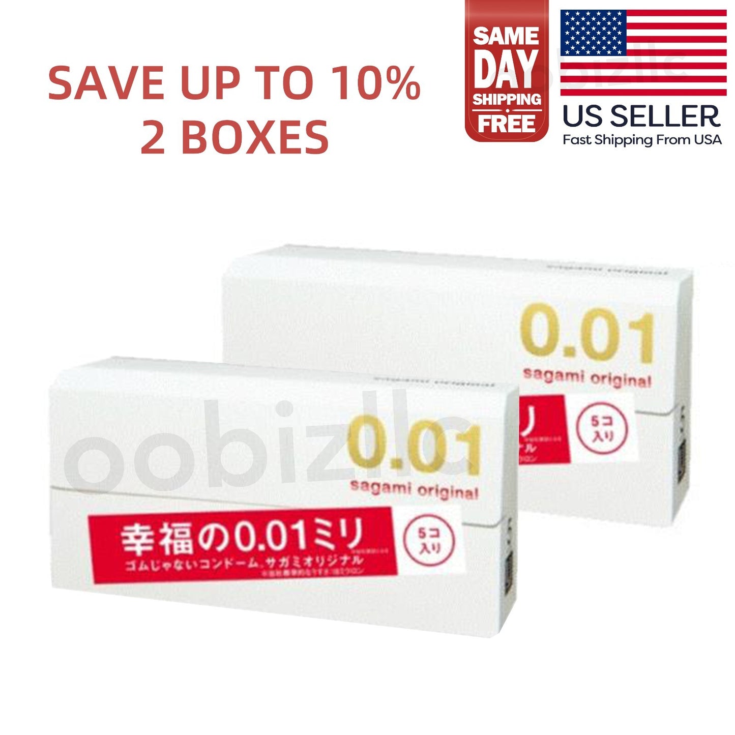 Sagami 001 Condoms Original Ultra Thin 0.01mm, 5Pcs/ 10Pcs x 2Boxes, US Seller