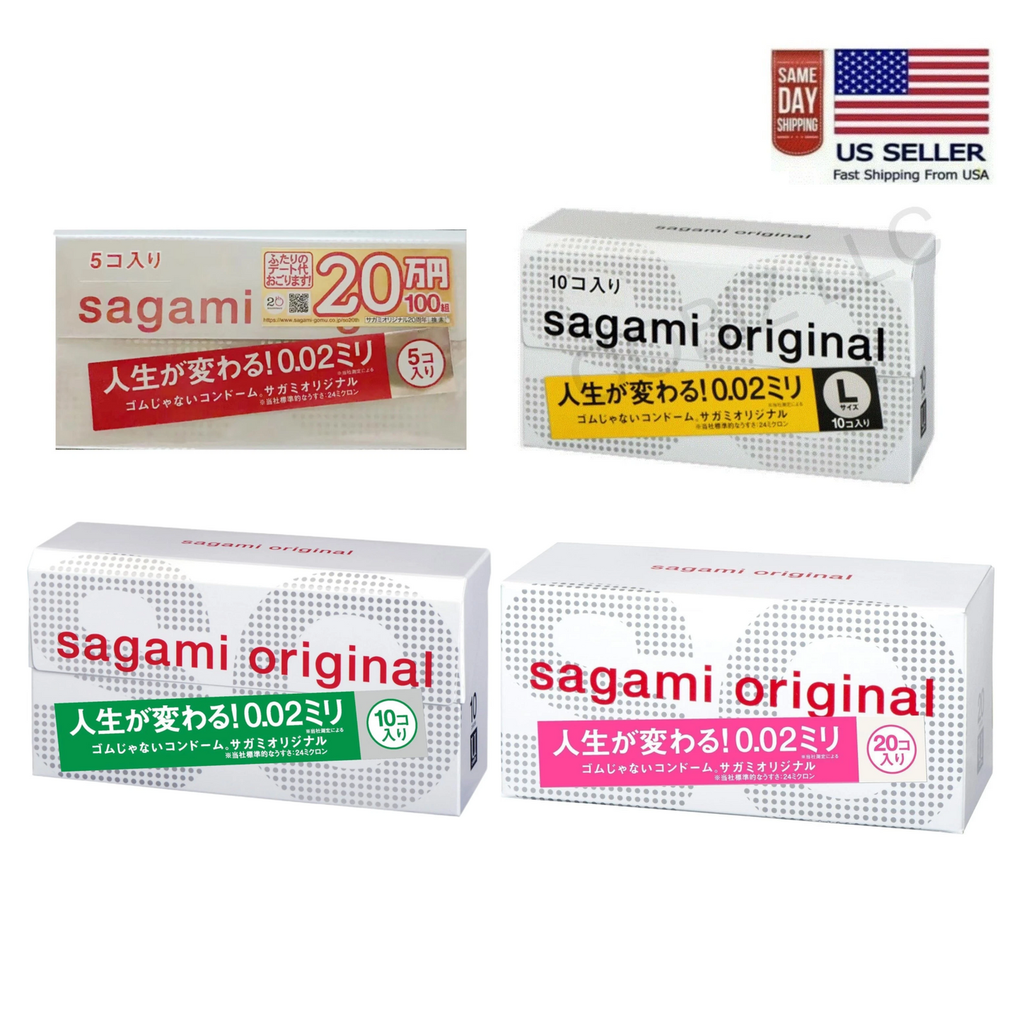 Sagami Original 002 Condoms non-latex polyurethan Ultra Thin 0.02mm 4 types
