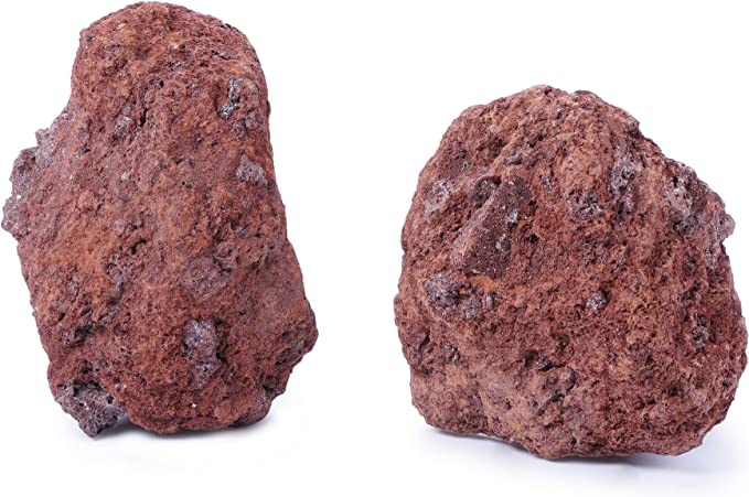 LANDEN Red Lava Stones for Aquascaping Terrariums(15.5lbs,3-10 inches)11pcs